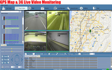 HDD 3G Kendaraan Kamera DVR Penumpang Bus Sistem Kontra 4 Kamera Digital Pelacakan GPS Mobil