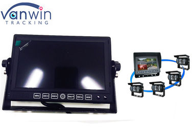 Monitor Video Mobil 4CH Quad Car Nirkabel dengan Built-In Player, 4 kamera