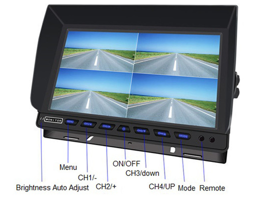 4 channel Heavy Duty DVR AHD TFT Car Monitor Split Screen Untuk Truk Van Bus