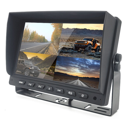 Monitor Mobil AHD 7 inci 9 inci 10 inci Dibangun Di DVR Untuk Sistem 4 Kamera