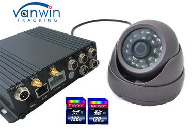 Kartu SD Mobile DVR HD CCTV untuk Kendaraan Kamera Mobil Pelacakan 4CH DVR Onboard