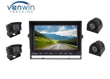 DVR Video Monitor Mobil Quad 4CH 1080P LCD yang kokoh 12 ~ 24V Dengan Input HD 4 Saluran