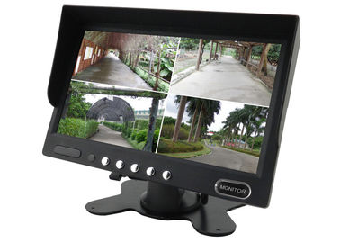 Monitor LCD Layar Lebar 7 Inch DVR 4ch dengan dudukan berdiri dan gambar quad untuk Van / Truk