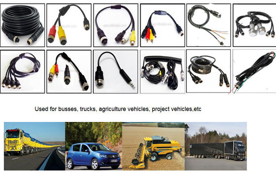 Sesuaikan DVR Aksesoris M12 4pin Wanita / Pria Ke RCA / BNC DC Konektor / Adaptor Kabel