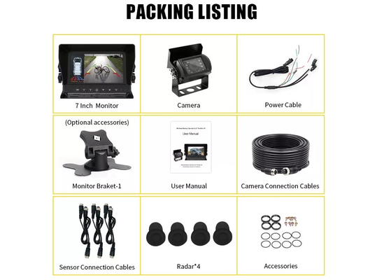 Auto 12V 24V Visual Reversing Radar System Car Backup Radar Untuk Tugas Berat
