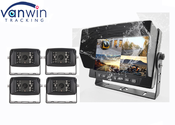 Sistem spion monitor Mobil Tahan Air AHD HD 7 inci 4 split dengan bingkai berbentuk U