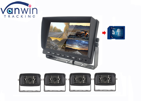 Layar Mobil Split 7 Inch 4ch / 4 Dan Tampilan Belakang Kamera Perekam Layar LCD Untuk Truk RV
