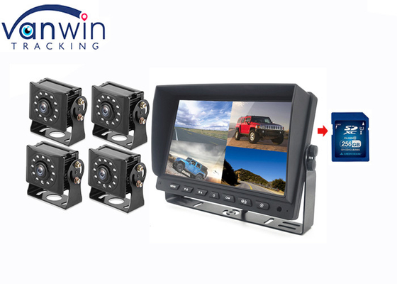 Layar Mobil Split 7 Inch 4ch / 4 Dan Tampilan Belakang Kamera Perekam Layar LCD Untuk Truk RV