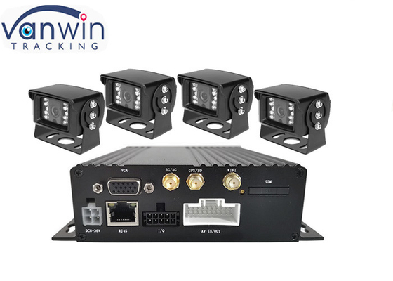 1080P AHD Dual SD keamanan mobile dvr 4Ch GPS 3g 4g Wifi Untuk armada bus