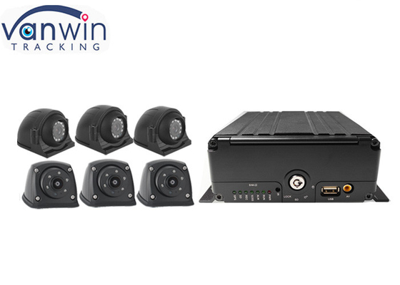 Sistem kamera keamanan 6ch 4G AHD 1080P terhubung ke telepon untuk manajemen armada kendaraan