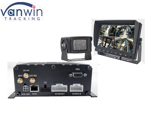 Sistem kamera keamanan 6ch 4G AHD 1080P terhubung ke telepon untuk manajemen armada kendaraan