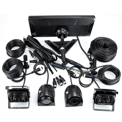 Sistem DVR Mobil AI BSD Alarm 360° 4CH 10.36 Inch Monitor Dengan Perekam untuk Truk