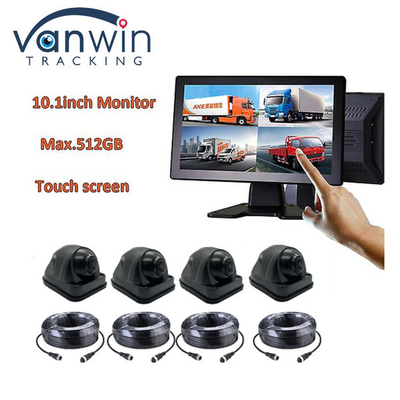 10.1 Inch Touch Screen 4G Mobil Bus Truk AHD Monitor System Kamera CCTV 720P Malam 4CH