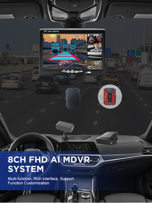 AHD Vehicle Security ADAS 8CH Sistem rekaman video dengan WiFi 4G GPS AI MDVR