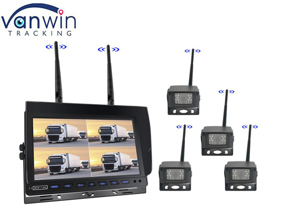 10 Inch Quad Split 4ch AHD Wireless 1080P Mobil Kembali Kamera Monitor Kit