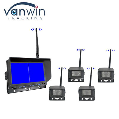 10 Inch Quad Split 4ch AHD Monitor Signal Wireless 1080P Mobil Kembali Kamera Monitor Kit