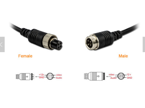 Adaptor Kabel M12 4Pin untuk Konektor Kamera CCTV Kabel pemisah Y Wanita ke Pria / Wanita