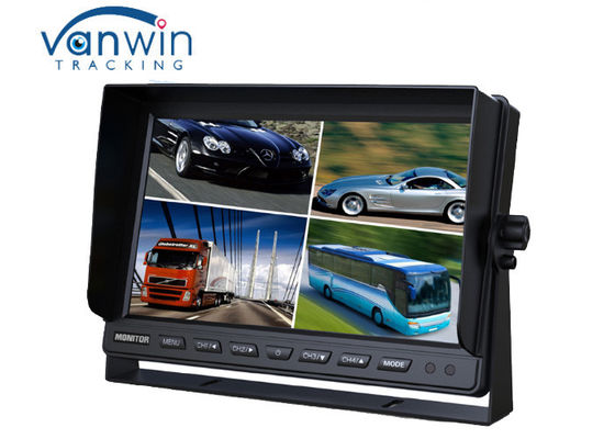 24V Van TFT LCD Color Monitor untuk Mobil 10,1 inci LCD monitor dengan 4 saluran video input