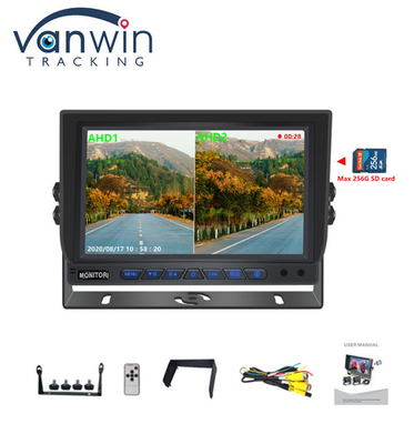 New Arrival AHD 4CH SD Card 1080P 9inch Quad Monitor All In One Dibangun dalam DVR Untuk Bus Truk