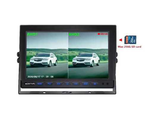 Hot Sale 9 inci 1024*600 AHD Quad Display Mobil Truk Sistem Kamera Keamanan Dengan Fungsi Rekaman