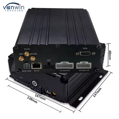 8-Channel Hard Disk SD Card Mobile DVR H.264 Car MDVR untuk pemantauan keselamatan kendaraan
