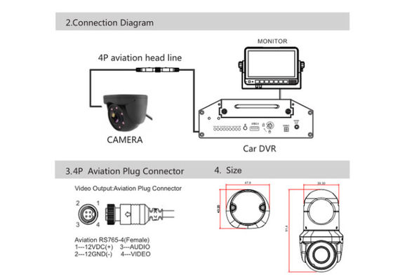1080P IP69 Kamera Pengawasan Mobil Waterproof AHD Kamera Kendaraan