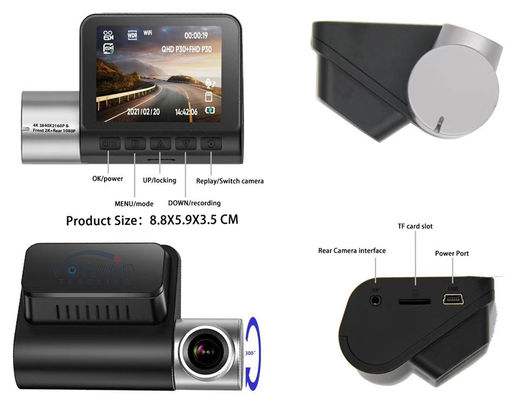 4K High Definition Image Driving Recorder 1080P Dukungan WiFi GPS Taxi Recorder Kamera
