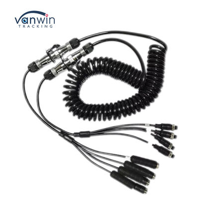 Mobil Video Penerbangan Spring Wire Trailer Connector Wire 4-Pin/RCA Spiral Extension Curled Cable