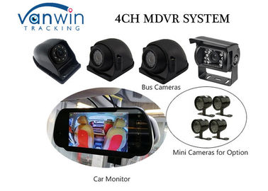 DVR Mobile 3G 4 Channel Compact Dengan Perekaman Cermin GPS Built-In Dalam Kartu SD untuk Kendaraan