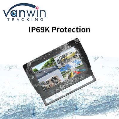 IP69K 7 / 10.1 Inch Waterproof AHD Quad TFT Car Monitor Display Untuk Kendaraan Universal