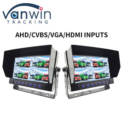 IP69K 7 / 10.1 Inch Waterproof AHD Quad TFT Car Monitor Display Untuk Kendaraan Universal