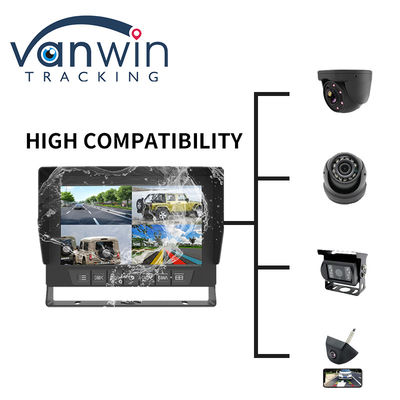 IP69K 7 / 10.1 Inch Waterproof AHD Quad TFT Car Monitor Display Untuk Kendaraan Universal