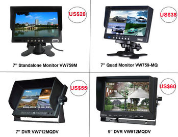 7inch 9inch 10 Inch AHD TFT Car Monitor Dibangun Dalam DVR Untuk 4 Sistem Kamera