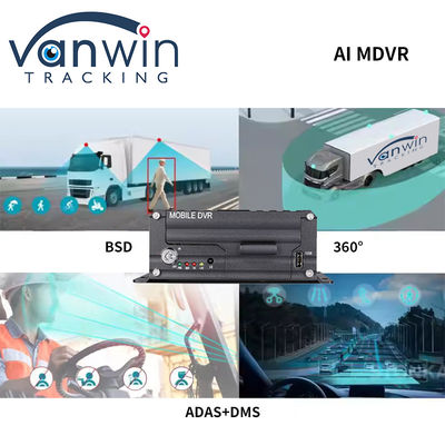 DVR Seluler Bus Truk AI 4 Ch Dengan AI DSM ADAS BSD Mendukung GPS WIFI 4G 5G