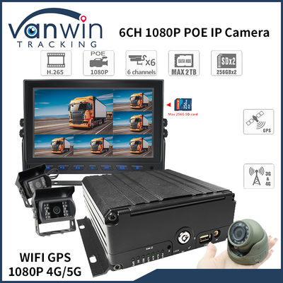 4G 6 Channel H. 265 HDD Mobil Mobile DVR Untuk Kamera Keamanan Kendaraan