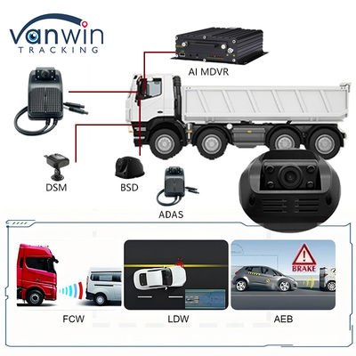 MINI 2CH 4CH 4G Dual Lens AI Dash Cam dengan ADAS DMS 4G GPS untuk Truk Bus Taxi