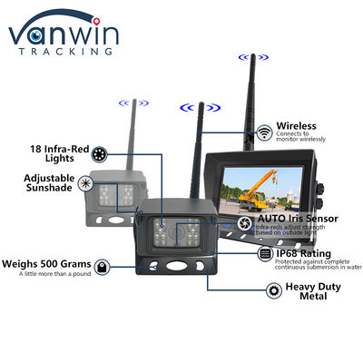 7 Inch AHD Digital Wireless Rearview System Truck Reverse Camera Wireless TFT Monitor Mobil