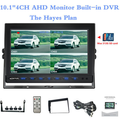 Layar tampilan pemantauan bawaan Monitor quadripasi AHD 10.1 inci