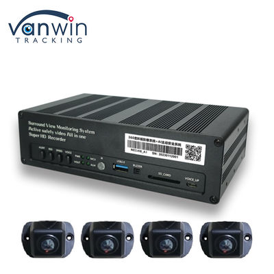 8 CH 4G 360 Panorama View MDVR Dengan AI ADAS DSM BSD Panorama View Mobil Kendaraan DVR Sistem Kamera