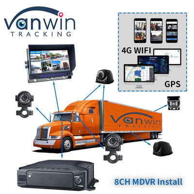 1080p HDD 8ch Mobile DVR 4g GPS WIFI MDVR Kit Sistem Kamera Untuk Pelacak Kendaraan Keamanan Mobil