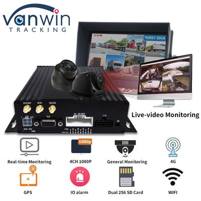 4CH Dual SD Card GPS MDVR Kamera Dengan 4G WiFi Mobile DVR Sistem Keamanan Bus Sekolah