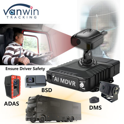 H.265 8CH HDD Mobile DVR Sistem Pemantauan Sensor Pejalan Kaki DSM ADAS BSD AI Berkendara Tingkat Lanjut
