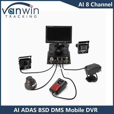 H.265 8CH HDD Mobile DVR Sistem Pemantauan Sensor Pejalan Kaki DSM ADAS BSD AI Berkendara Tingkat Lanjut