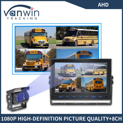 9 Inch 8 Channel AHD Monitor Video 1080P Mobil LCD IPS Monitor untuk Bus Truk Trailer