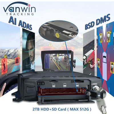 AHD 1080P 8CH 4G GPS Mobile DVR dengan built-in ADAS DSM BSD Algoritma AI Powered