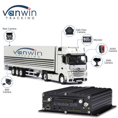 ADAS DMS BSD AI Vehicle Fleet Cam Mobil Dengan 8CH WiFi GPS 4G Live View Mobile DVR Untuk Mobil