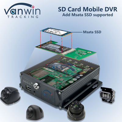 Ukuran Mini Tambahkan Msata SSD Didukung 4CH Mobile DVR 4G Vehicle GPS Tracking MDVR