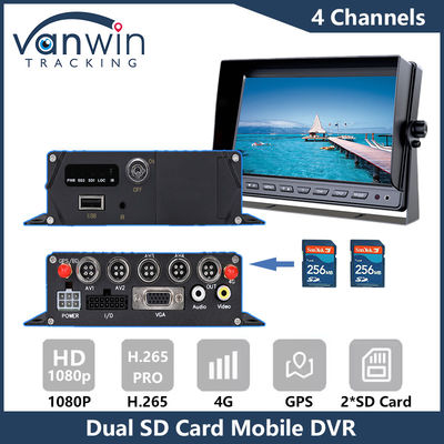 4G GPS Dual SD Card Mobile DVR 1080P 4CH CCTV Camera Recorder Keamanan Mobile Tracking DVR