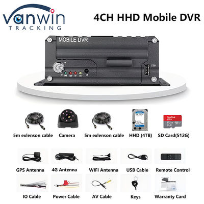4CH 5G CMSV6 Sistem AI Mobile DVR Dengan GPS ADAS BSD DMS H.265 MDVR untuk Mobil CCTV Monitor