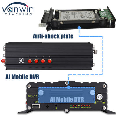 8CH AI ADAS DMS BSD Mobile DVR HDD MDVR 2TB Dukungan Platform Pelacakan Kendaraan Kendaraan DVR